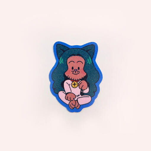 Kitty Ed 2" Frosted Glitter Sticker 50p