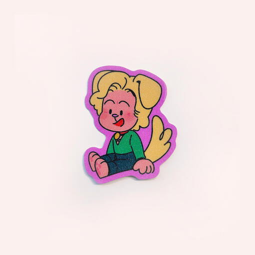 Puppy Stede 2" Frosted Glitter Sticker 50p