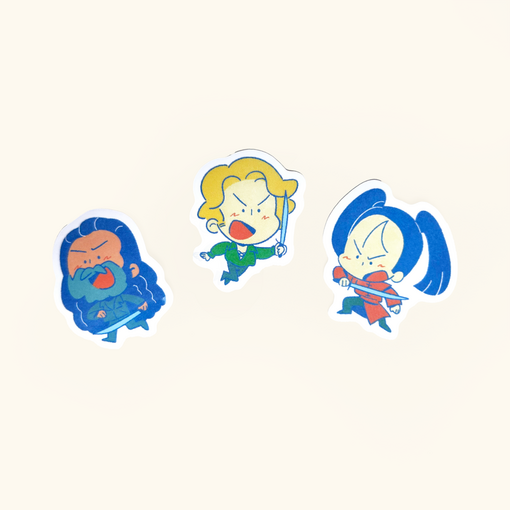 Stede, Ed & Zheng 1.5" Sticker Set £1.5